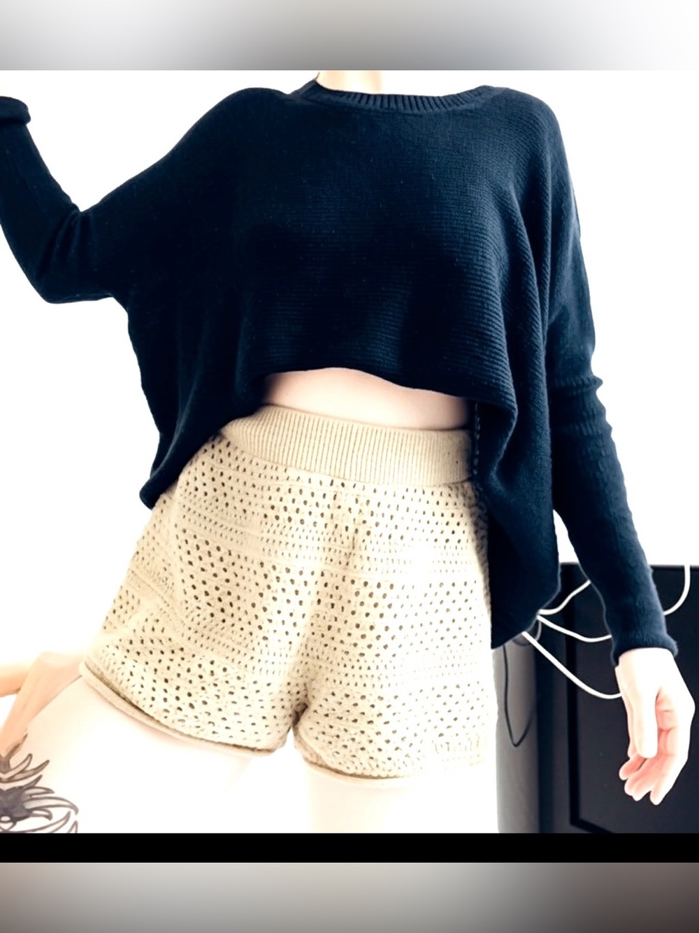 Miracle Navy Blue Batwing Top